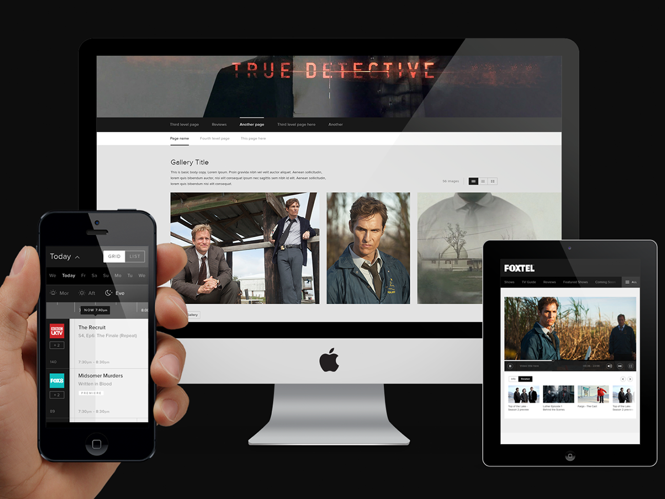 Foxtel digital experience strategy — front page concept