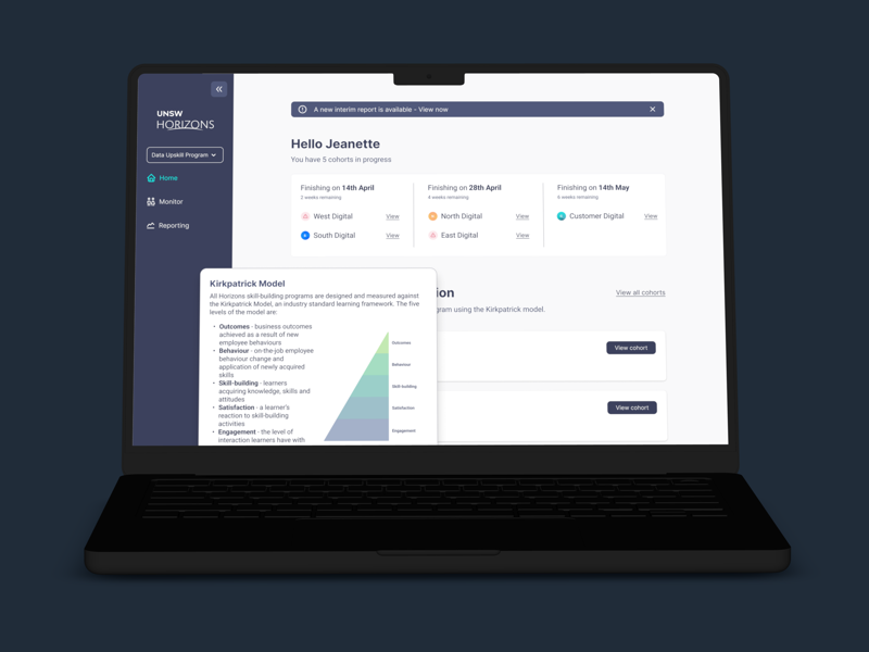 UNSW Horizon — device presentation mockup one